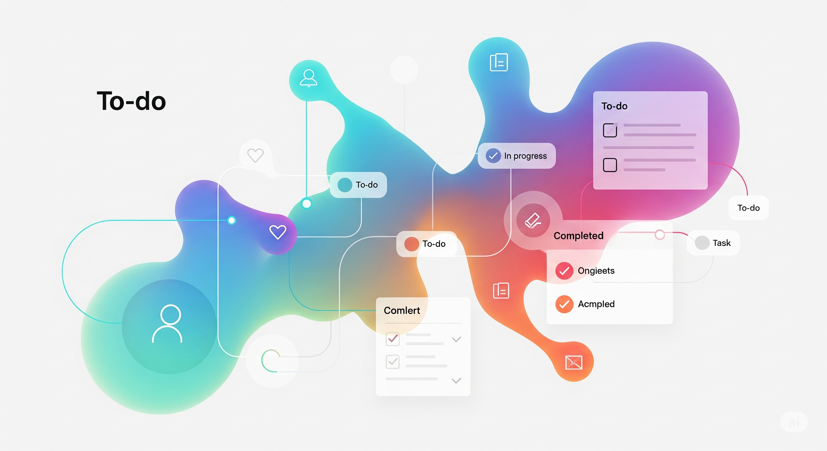 Screenshot of the Toodoo app interface with tasks and categories